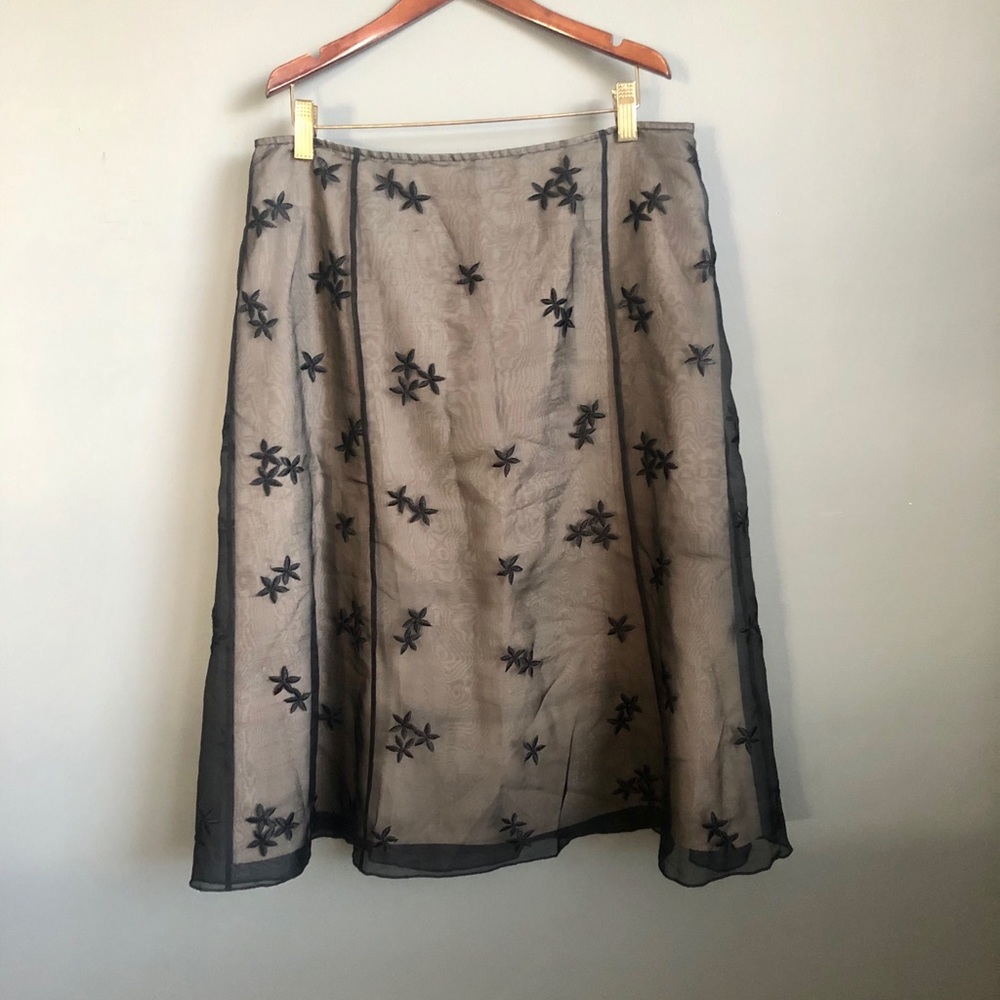 Gorgeous Talbots Sheer Lace Silk Overlay Skirt